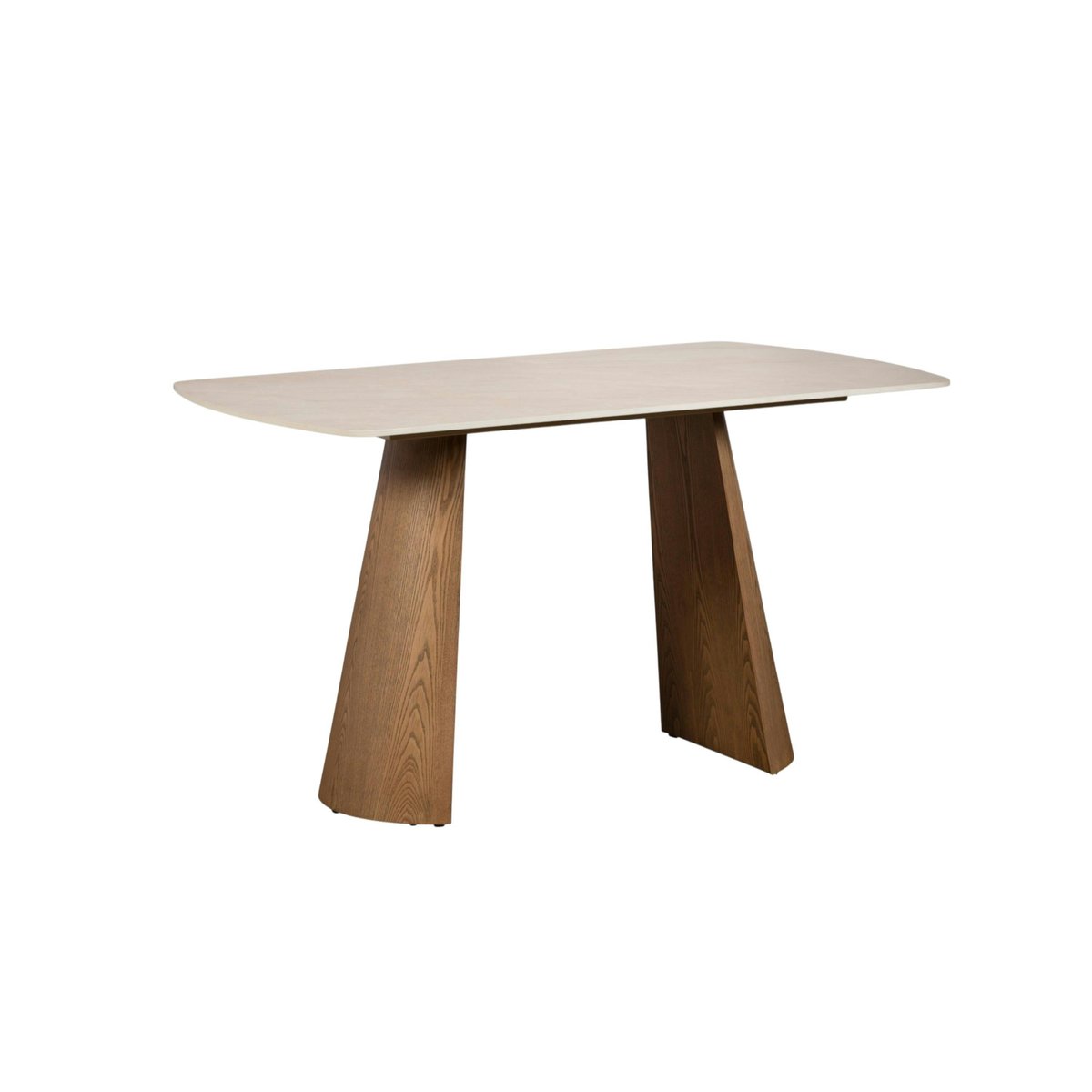 Table à manger céramique à bords arrondis 135 cm LARIO beige, PIER IMPORT