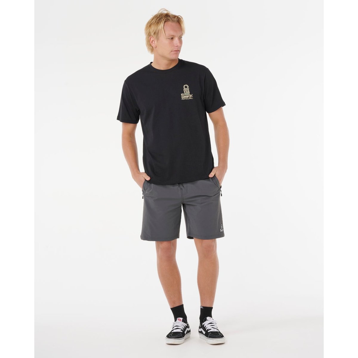 T-shirt à manches courtes VAPORCOOL SEARCH black/olive, RIP CURL