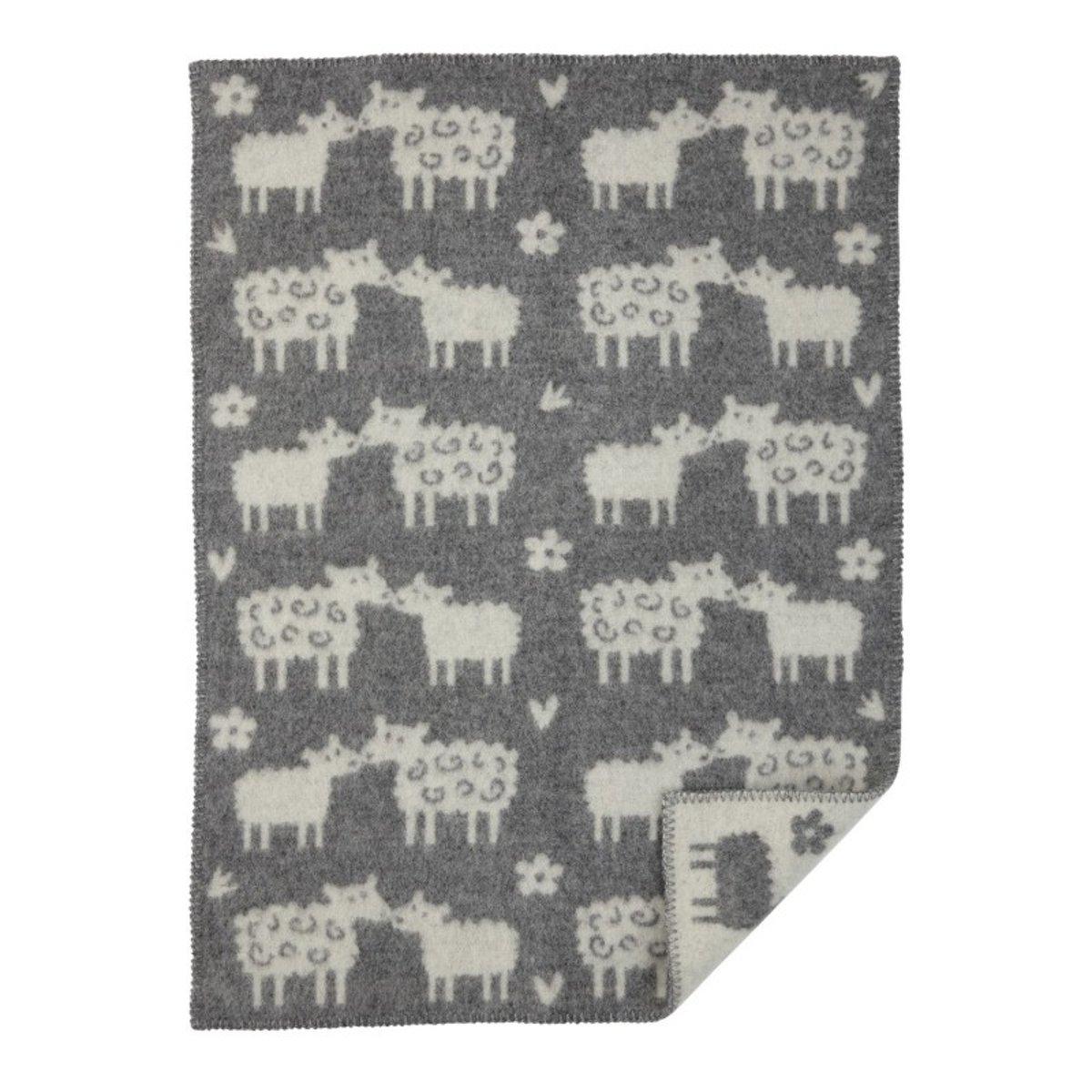 Plaid enfant laine agneau  Bää gris, KLIPPAN