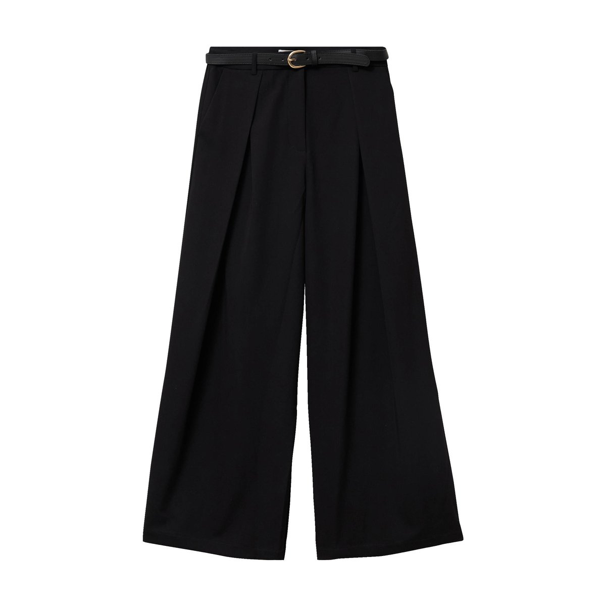 Pantalon large avec ceinture amovible noir, CACHE CACHE