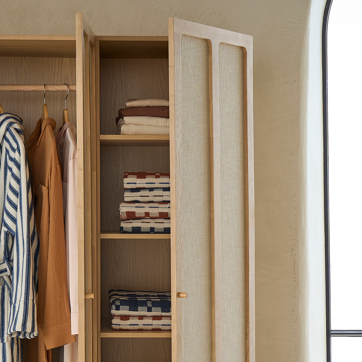 Drap de bain éponge jacquard, Meiri bleu + écru, LA REDOUTE INTERIEURS