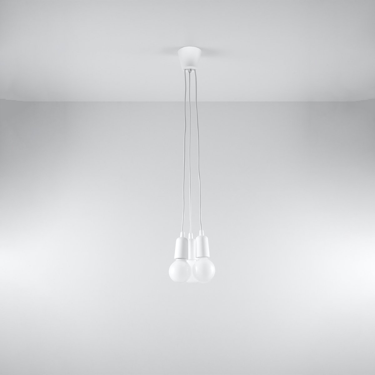 Suspension PVC Blanc E27 3 Diego blanc, EDEN
