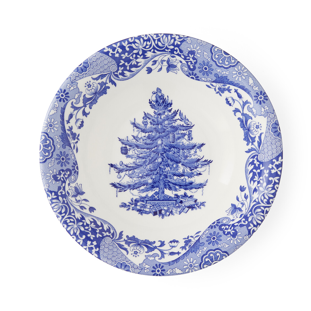 Set of 4 Blue Christmas Tree Cereal Bowls blue, SPODE