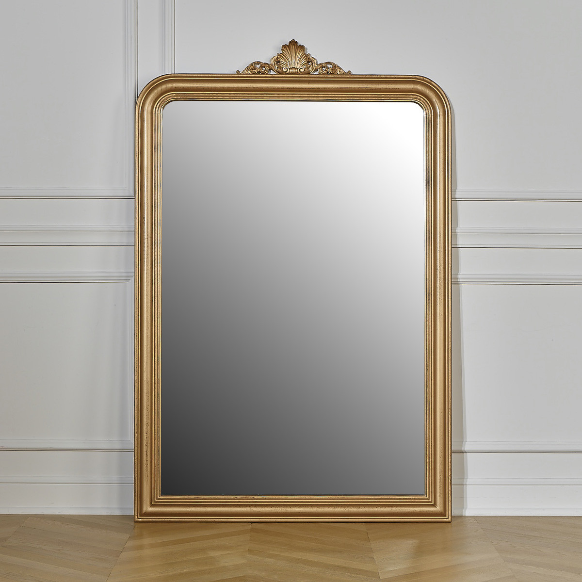 Miroir 177 x 117 style classique, cadre en pin AMANDINE or, ROBIN DES BOIS