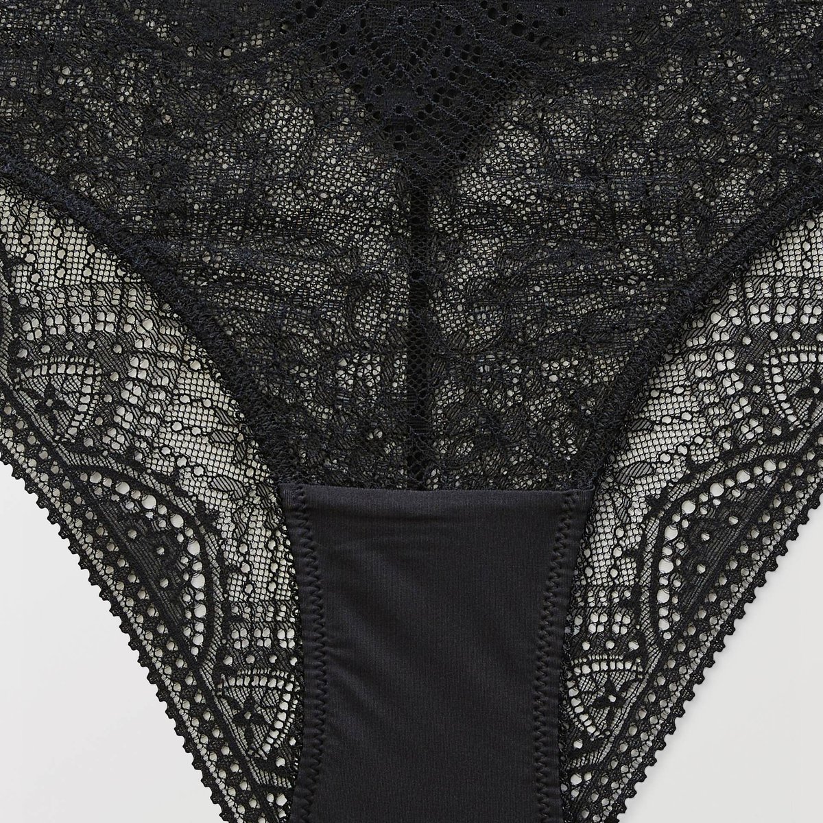 Culotte BARBARA en dentelle noir, MONOPRIX