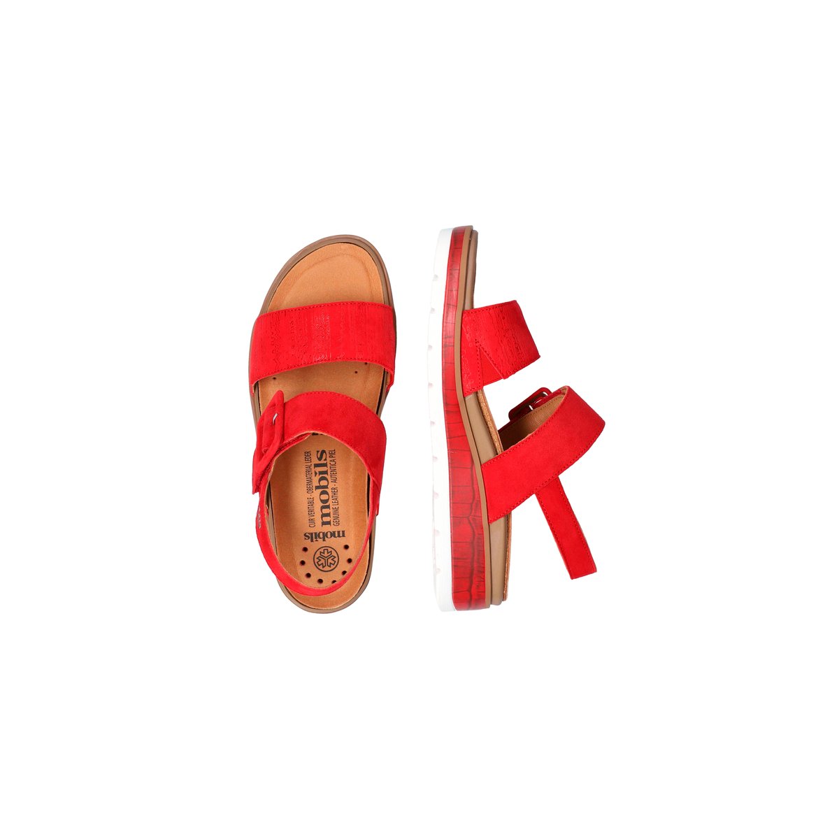 Sandales en cuir MELYSA rouge p5139, MEPHISTO