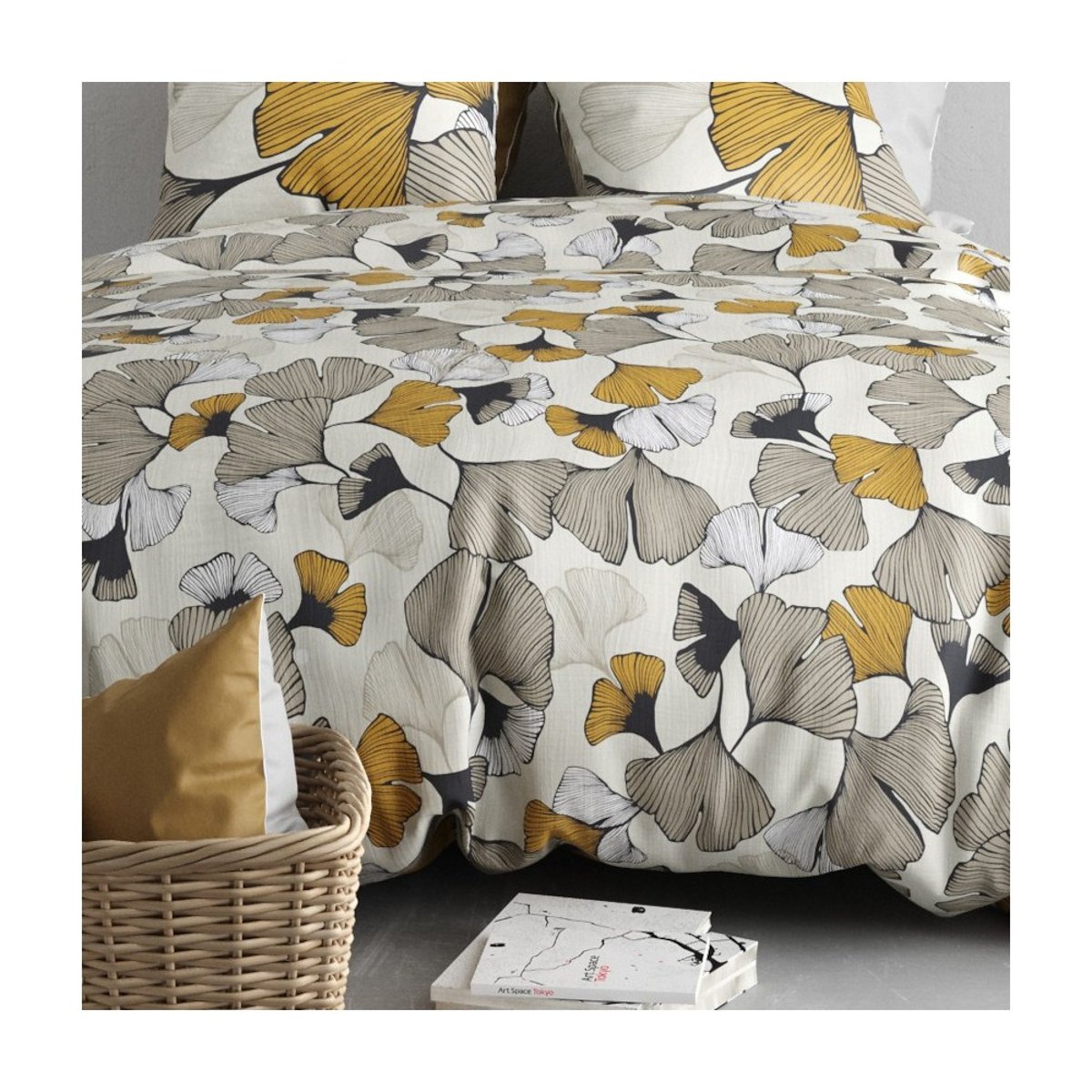 Housse de couette 100% coton 57 fils + 2 taies d’oreiller multicolore, DECORATIE