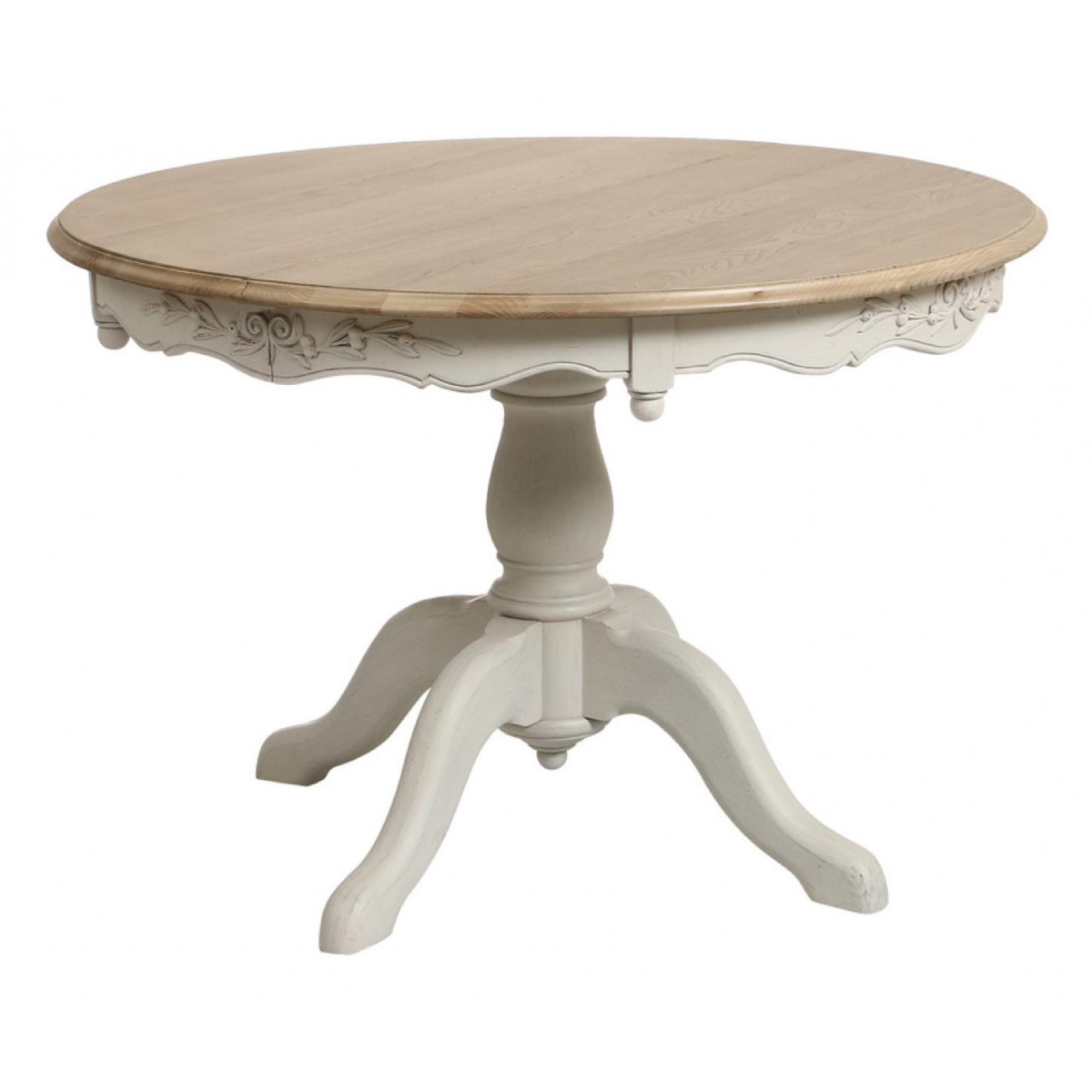 Table ronde 2 allonges - ROMANCE blanc, INTERIOR'S