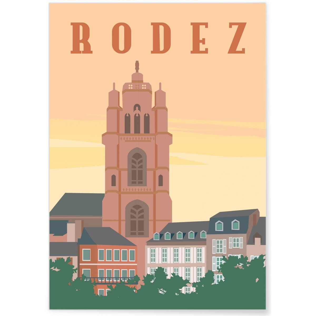 Affiche ville Rodez blanc, L'AFFICHERIE