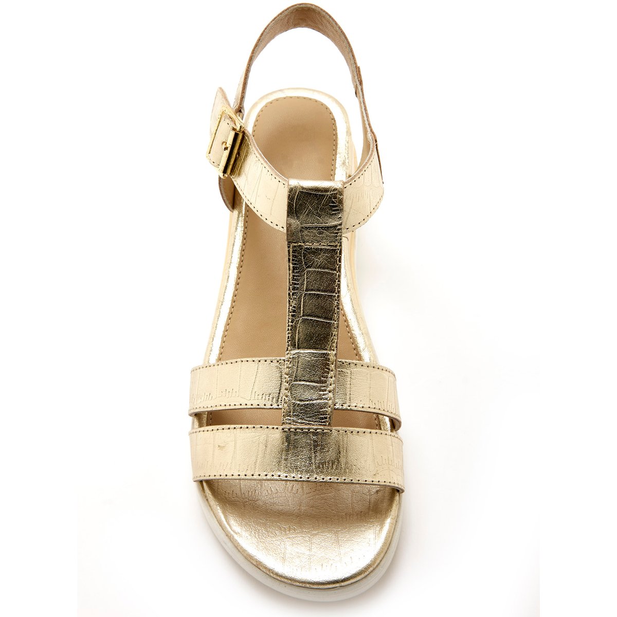 Sandales patte scratch sous boucle doré, PEDICONFORT