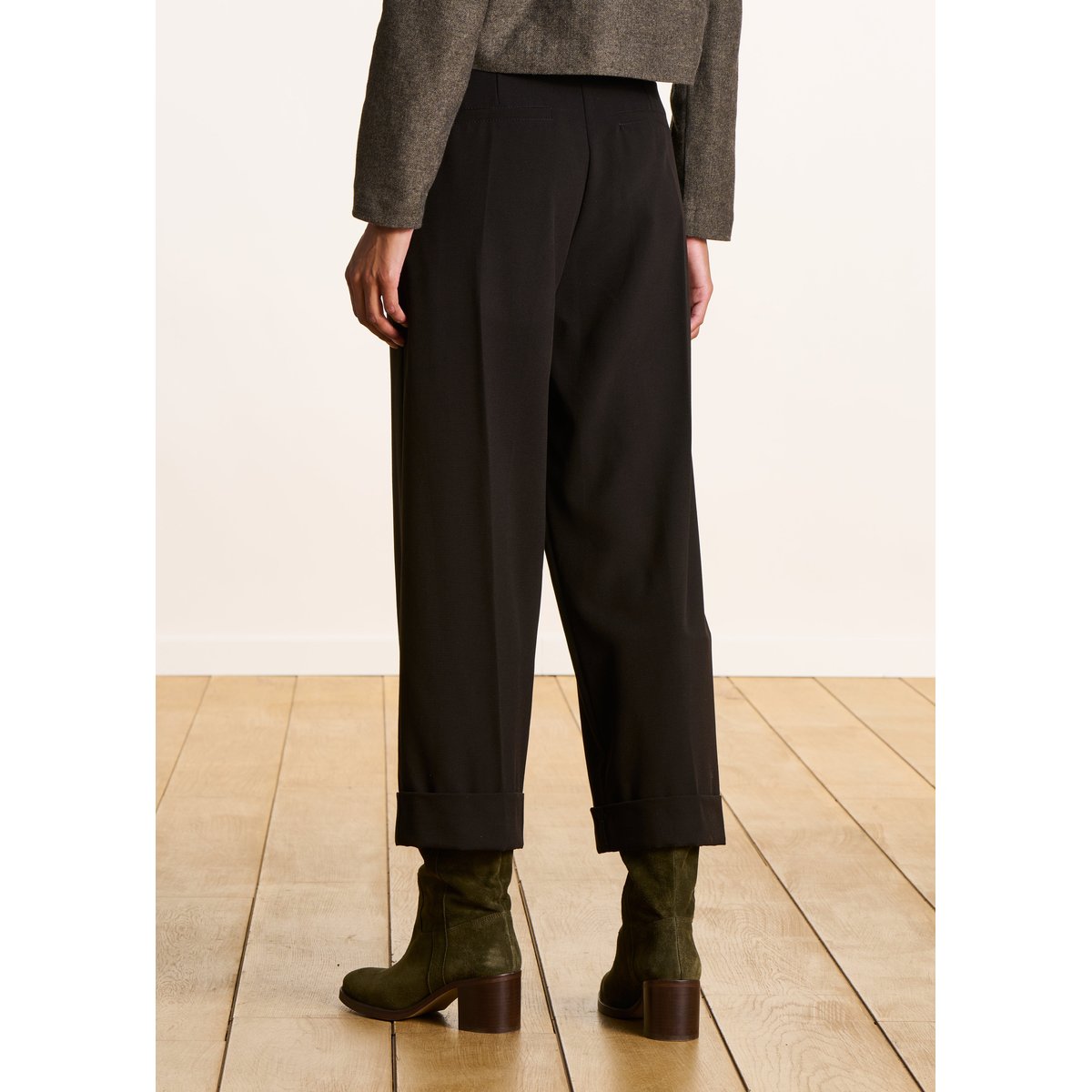 Pantalon 7/8ème droit et large noir, LA FEE MARABOUTEE