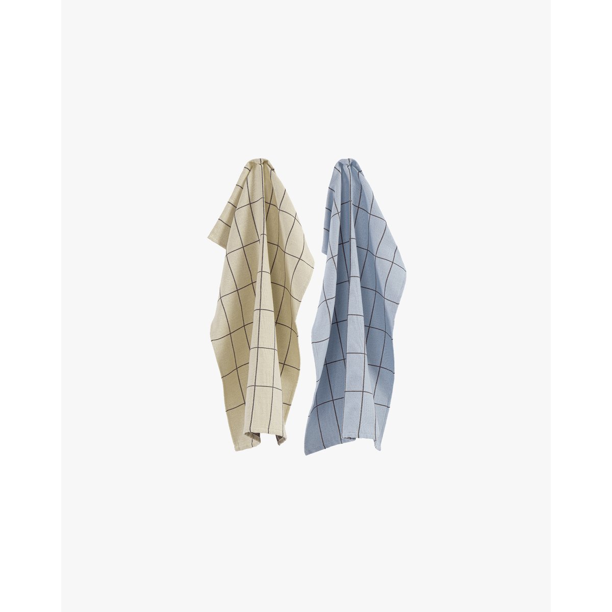 Lot de 2 torchons Laro - coton 100% lime & burgundy, NOO.MA