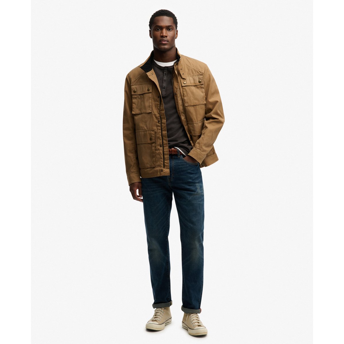 Veste Cirée Racer - The Merchant Store beige canyon, SUPERDRY