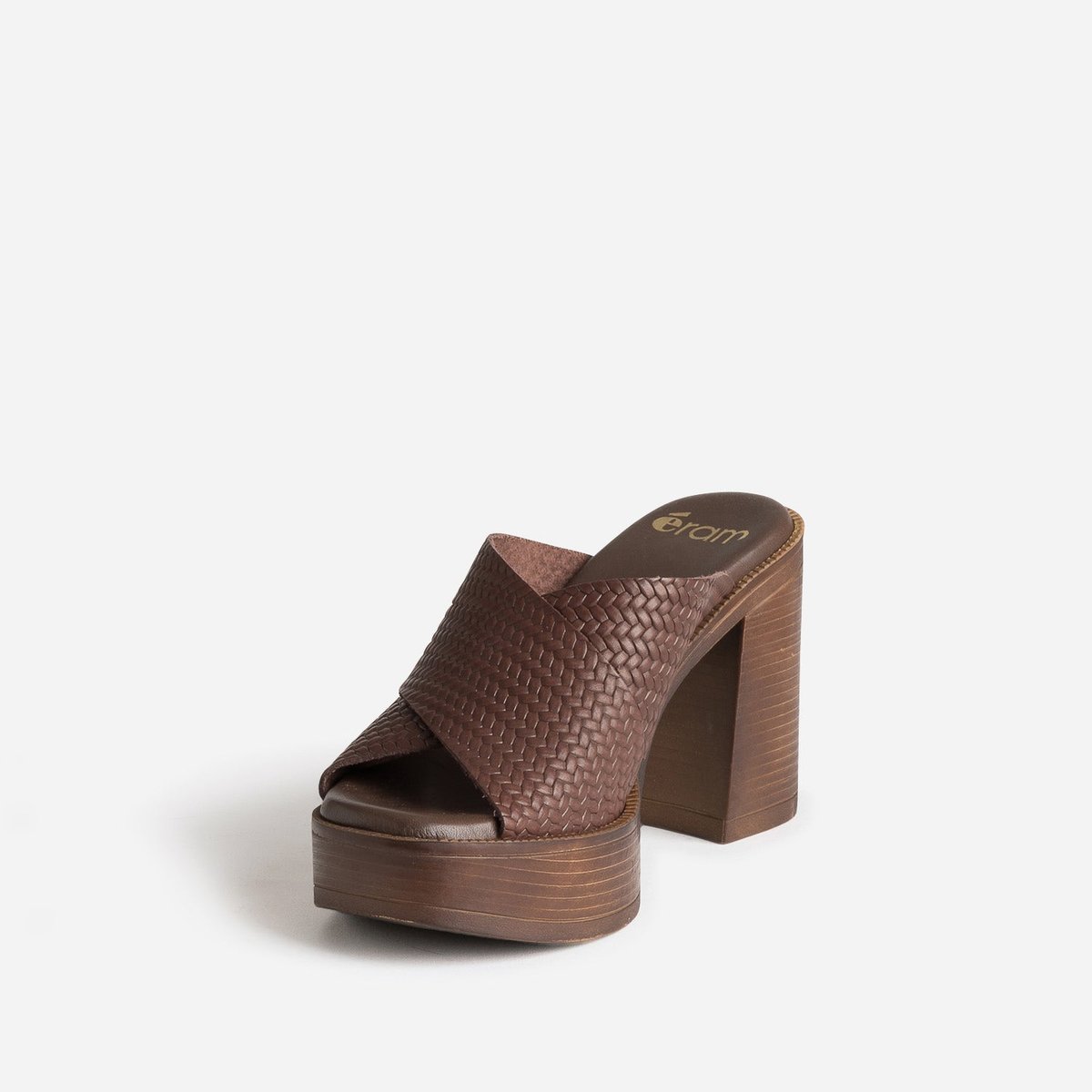 Sandale À Talon en cuir KORINNE chocolat, ERAM