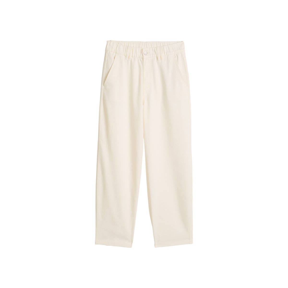Barrel-Pants cropped en sergé de coton organique et de lyocell blanc naturel, MARC O’POLO DENIM