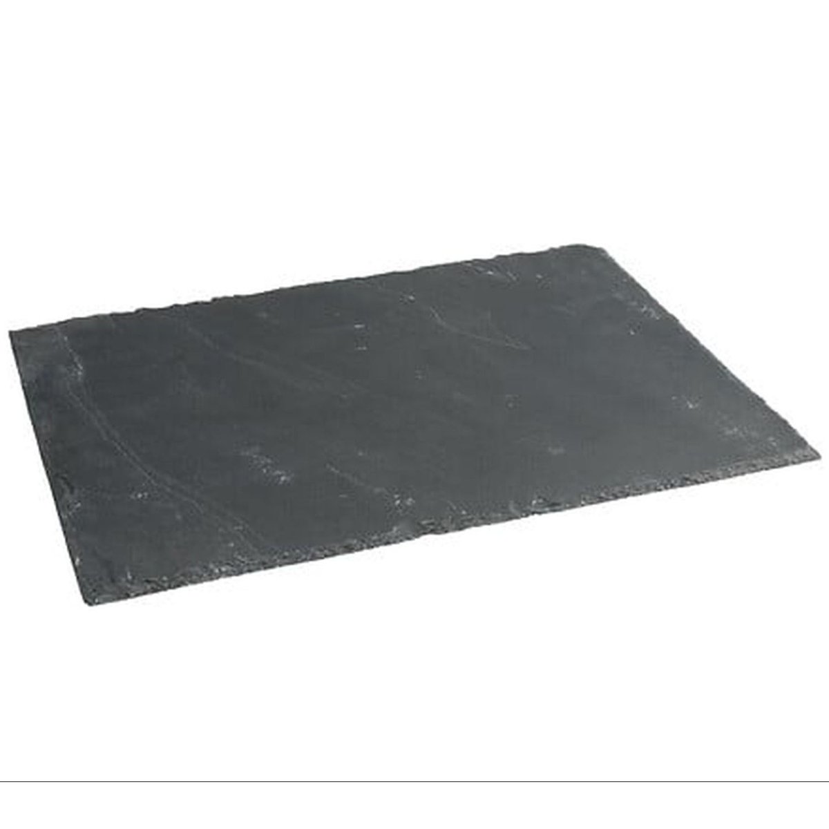 Lot de 2 assiettes de présentation en ardoise gris foncé, TOILINUX
