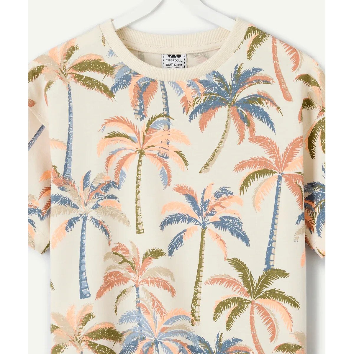 Bedrucktes T-Shirt, kurze Ärmel beige bedruckt, TAPE A L'OEIL