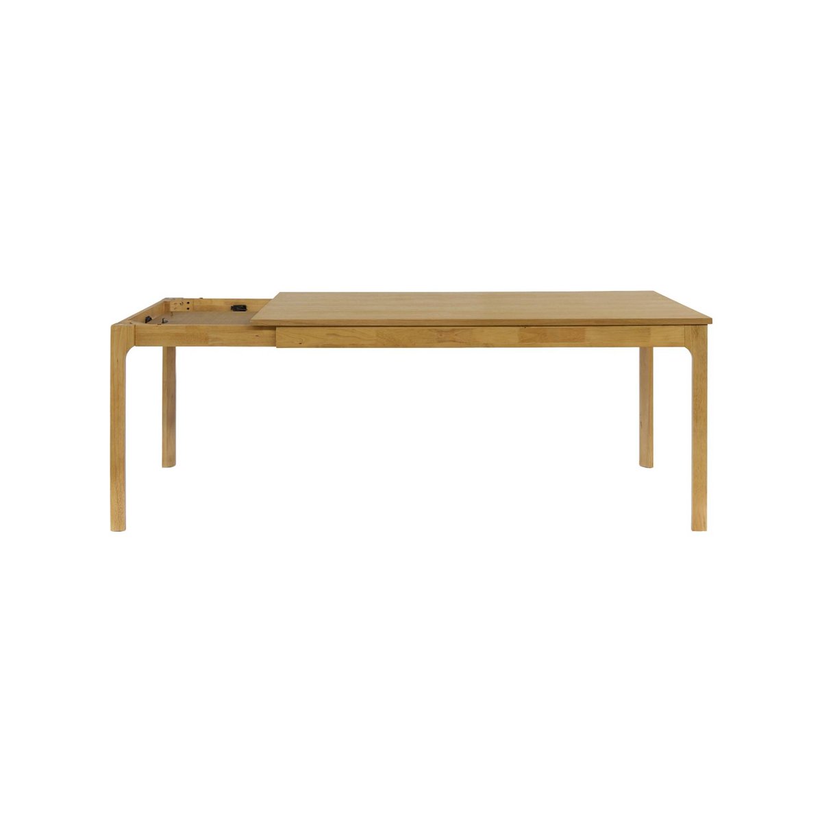 Table à manger rectangle extensible bois d'hévéa placage chêne 6-10 places FÉLICIE naturel, SWEEEK