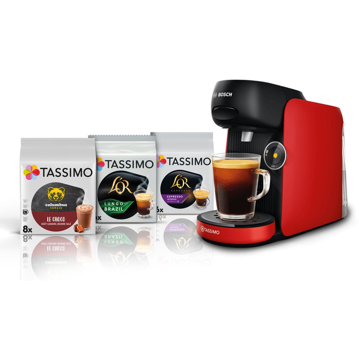 Tassimo FINESSE TAS163E noir + 3 packs de T- Dis couleur unique, BOSCH