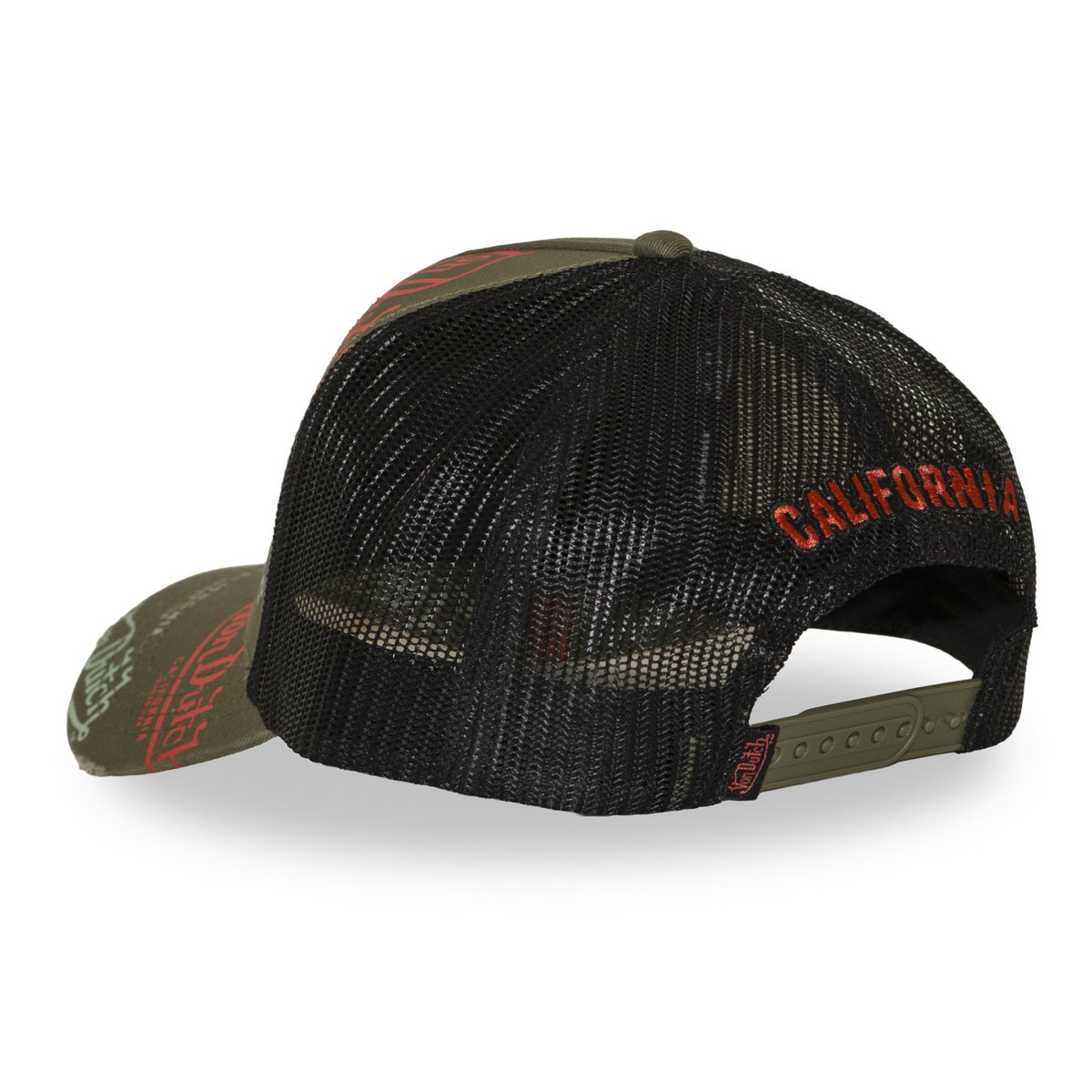 Casquette Trucker Cafe kaki/rouge/vert/noir, VON DUTCH