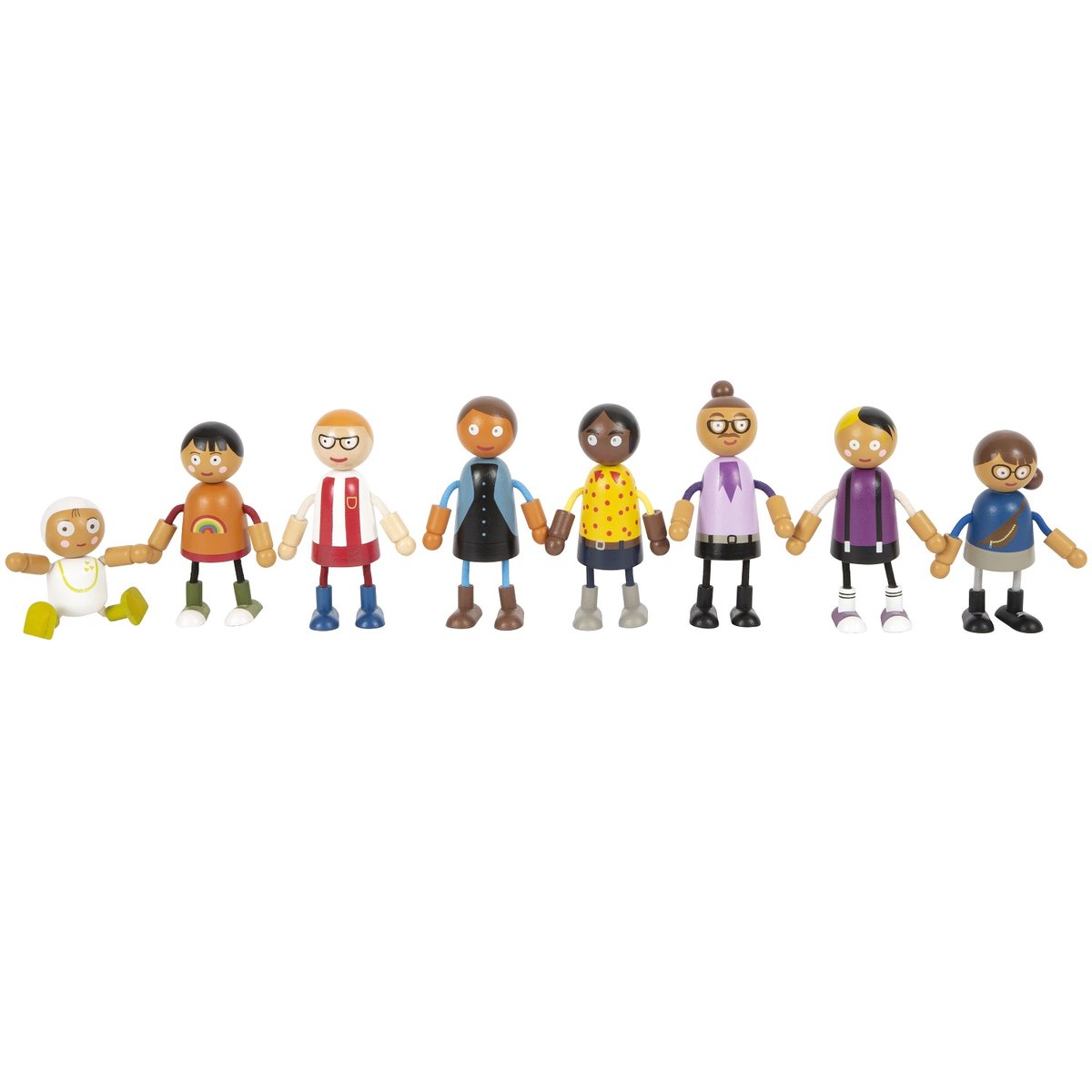 Famille de poupées souples avec bébé beige, SMALL FOOT COMPANY