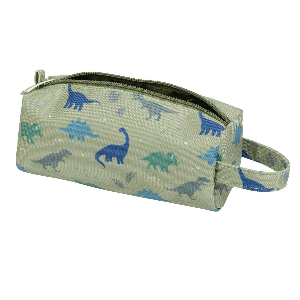 Trousse scolaire dinosaures vert, bleu, A LITTLE LOVELY COMPANY