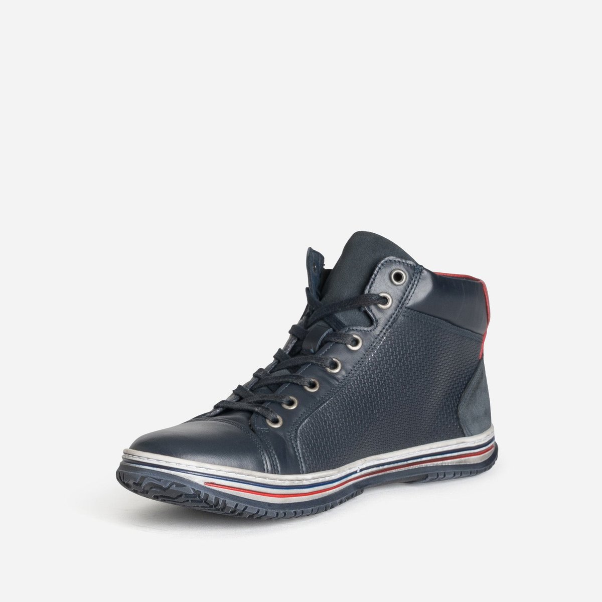 Basket en cuir DJONI marine, ERAM