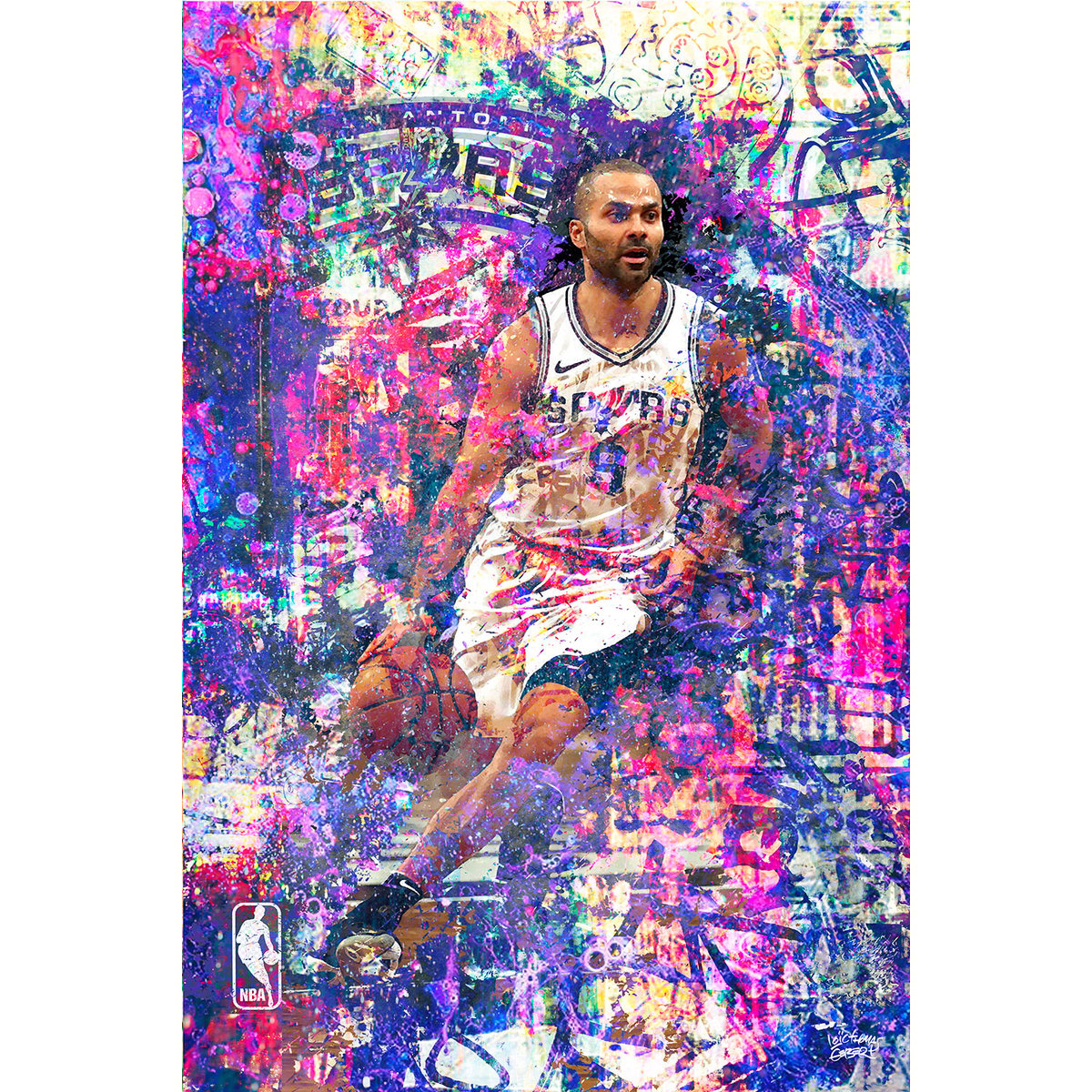 Tableau tony parker 09 tableau alu dibond, HEXOA