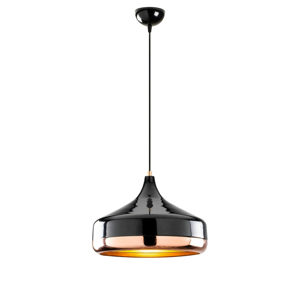 Suspension moderne noire et cuivre forme évasée SILE noir, PIER IMPORT