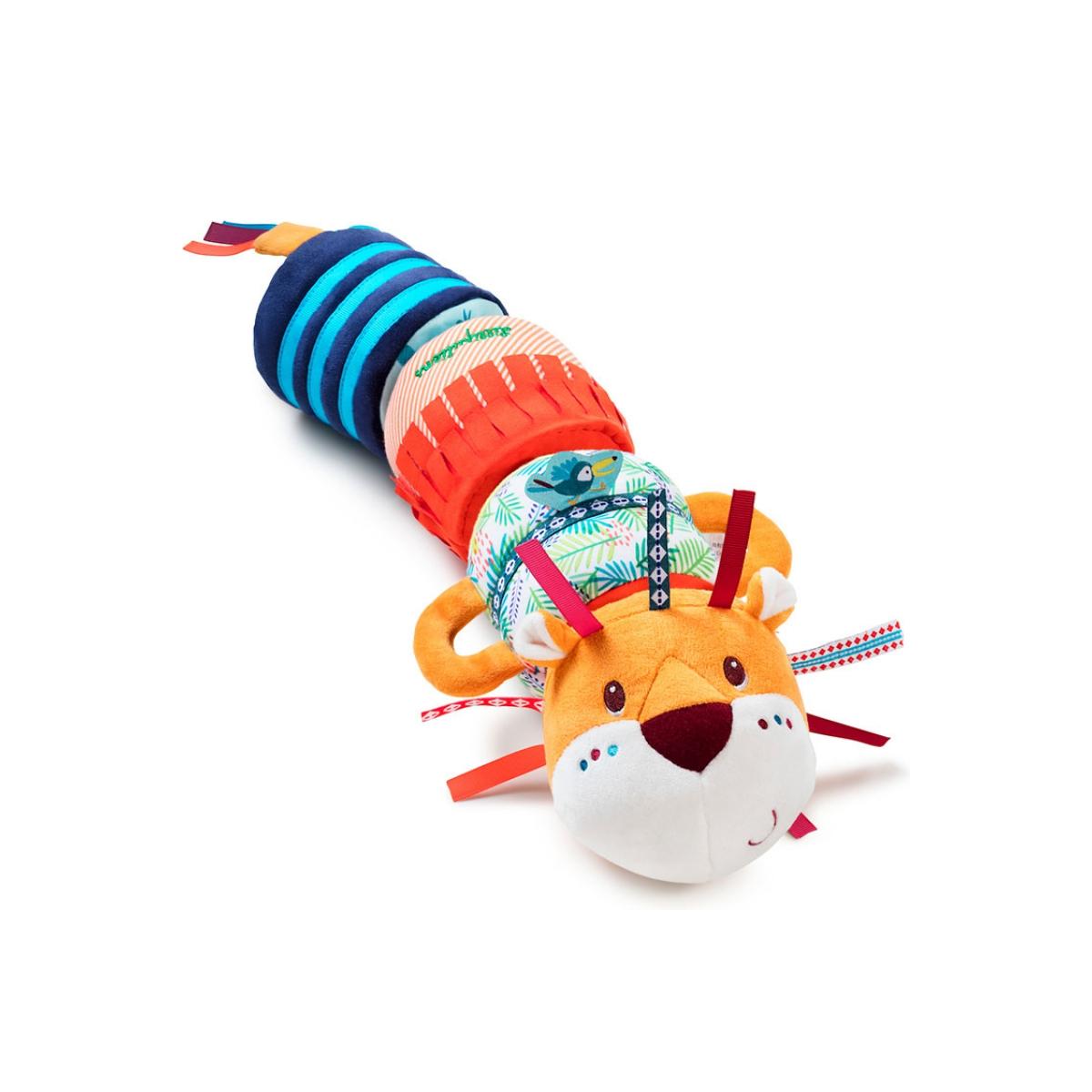 Rouleau d'activités Jack le lion orange, rouge, bleu, LILLIPUTIENS