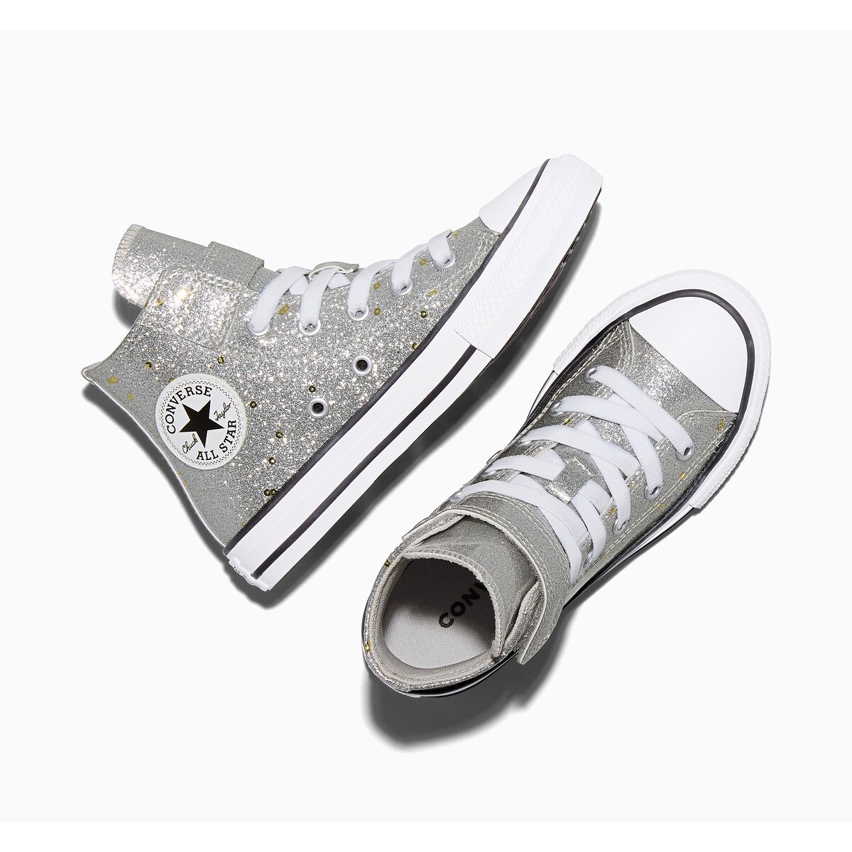 Baskets CHUCK TAYLOR ALL STAR 1V HI SHINE argent, CONVERSE