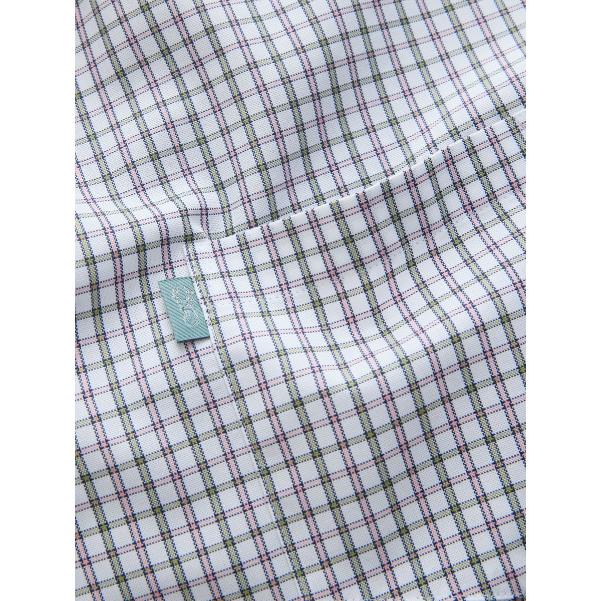 Chemise oxford boutonnée à manches courtes carreaux tattersall blanc/vert/rose, NEXT