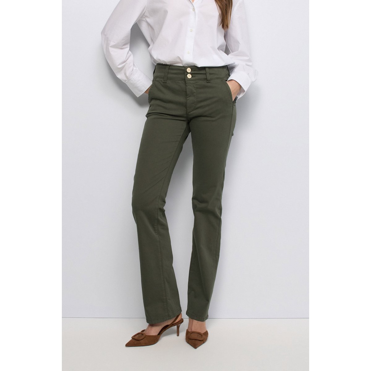SECRET CHINO PUSH IN STRAIGHT vert, SALSA JEANS