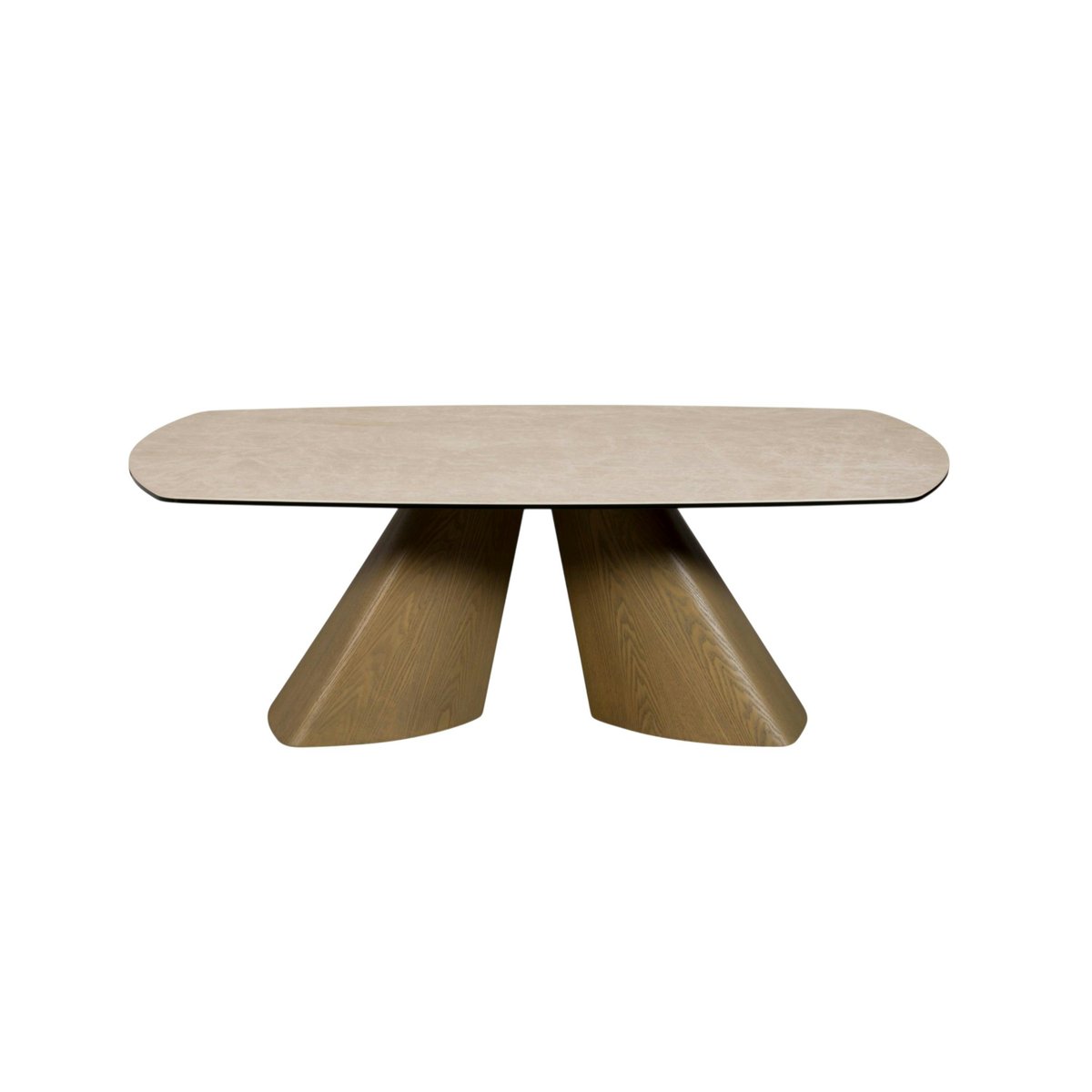 Table basse design en céramique CALA beige, PIER IMPORT