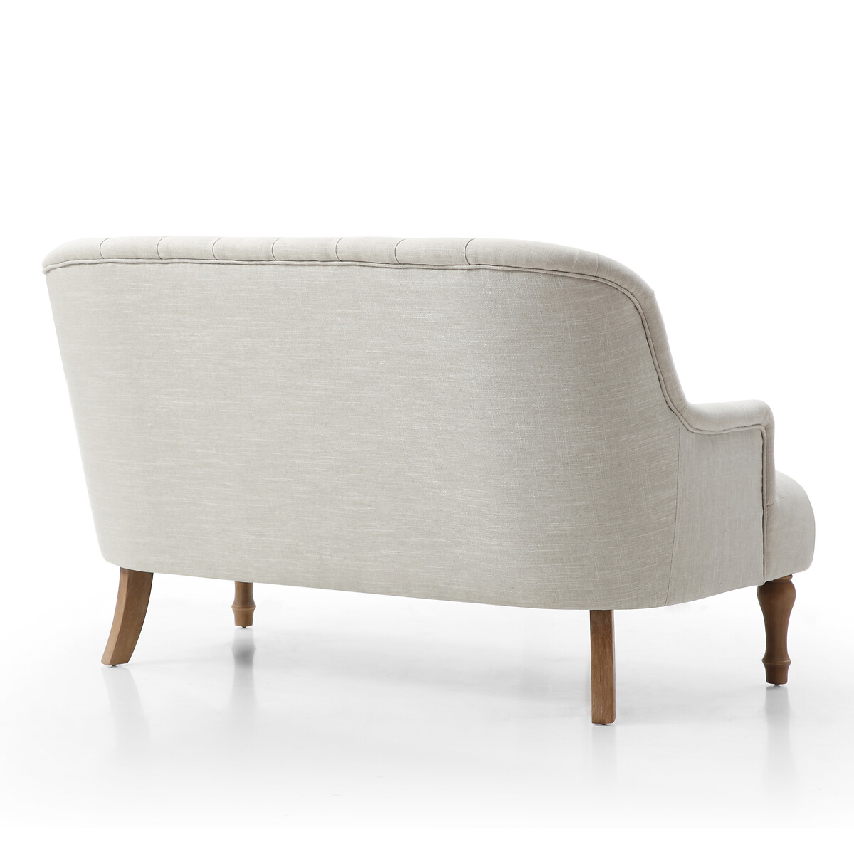 Bonnie Textured Linen Buttoned 2 Seater Accent Sofa cream, ÉDITÉ