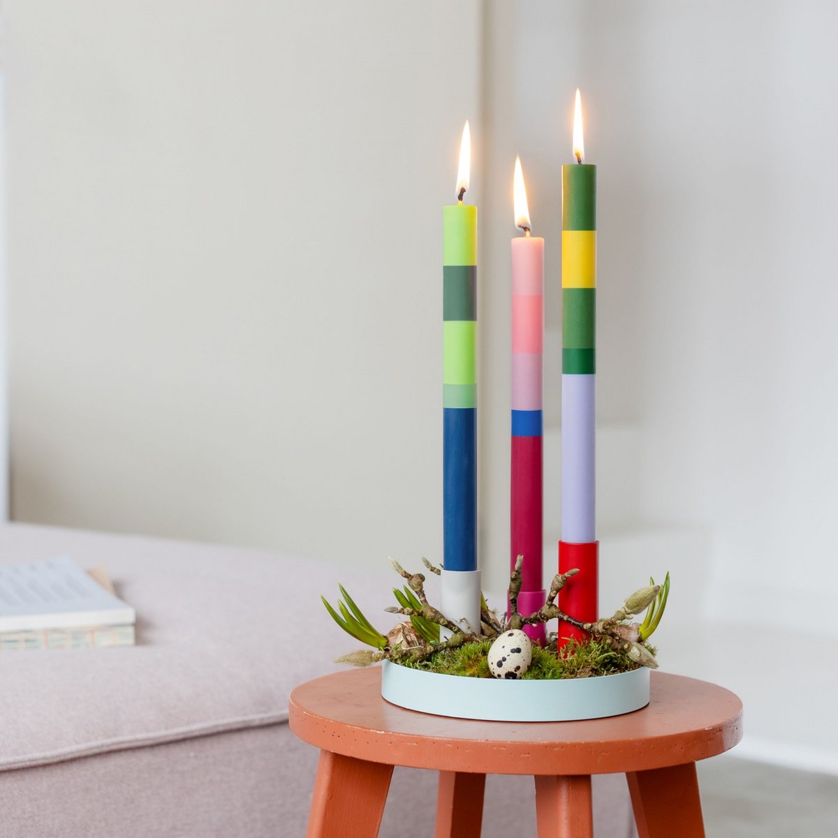 Bougeoir design magnétique Luna Mini multicolore, REMEMBER