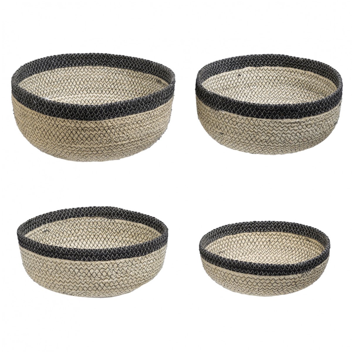 Set de 4 paniers ronds en jute D25 LINE gris, SIA DECO