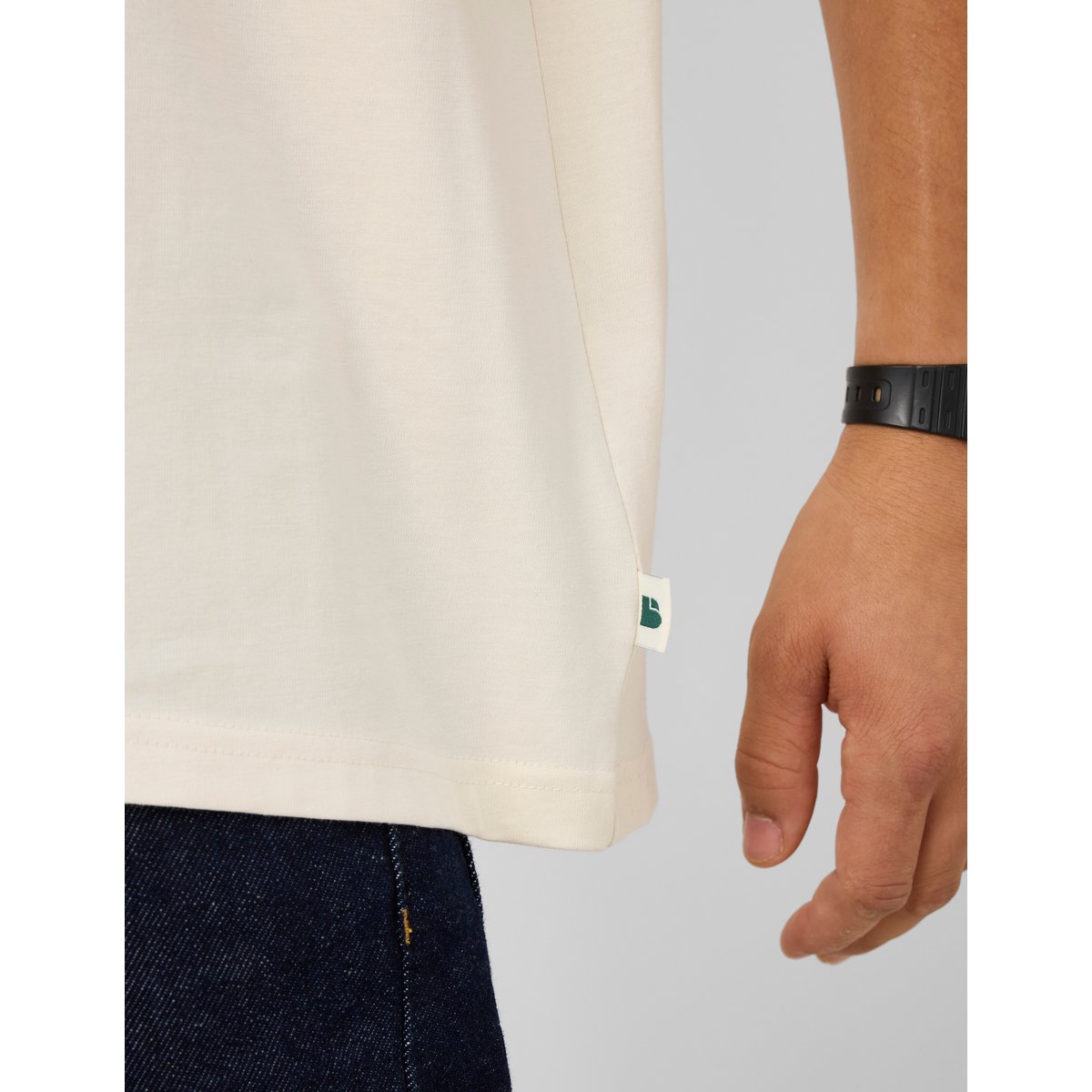 T-shirt manches contrastées naturel, BZB