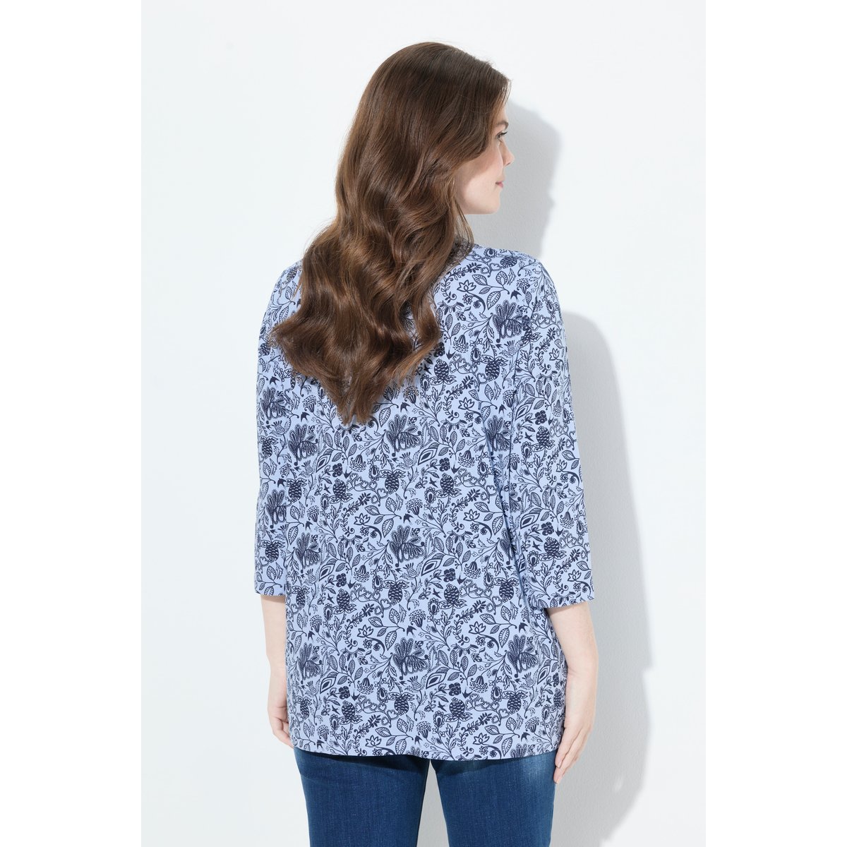 T-shirt à fleurs bleu clair, ULLA POPKEN