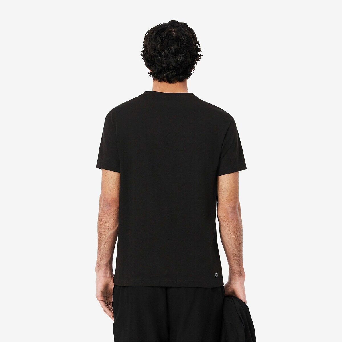 T-shirt de gola redonda Lacoste Sport preto/caqui, LACOSTE