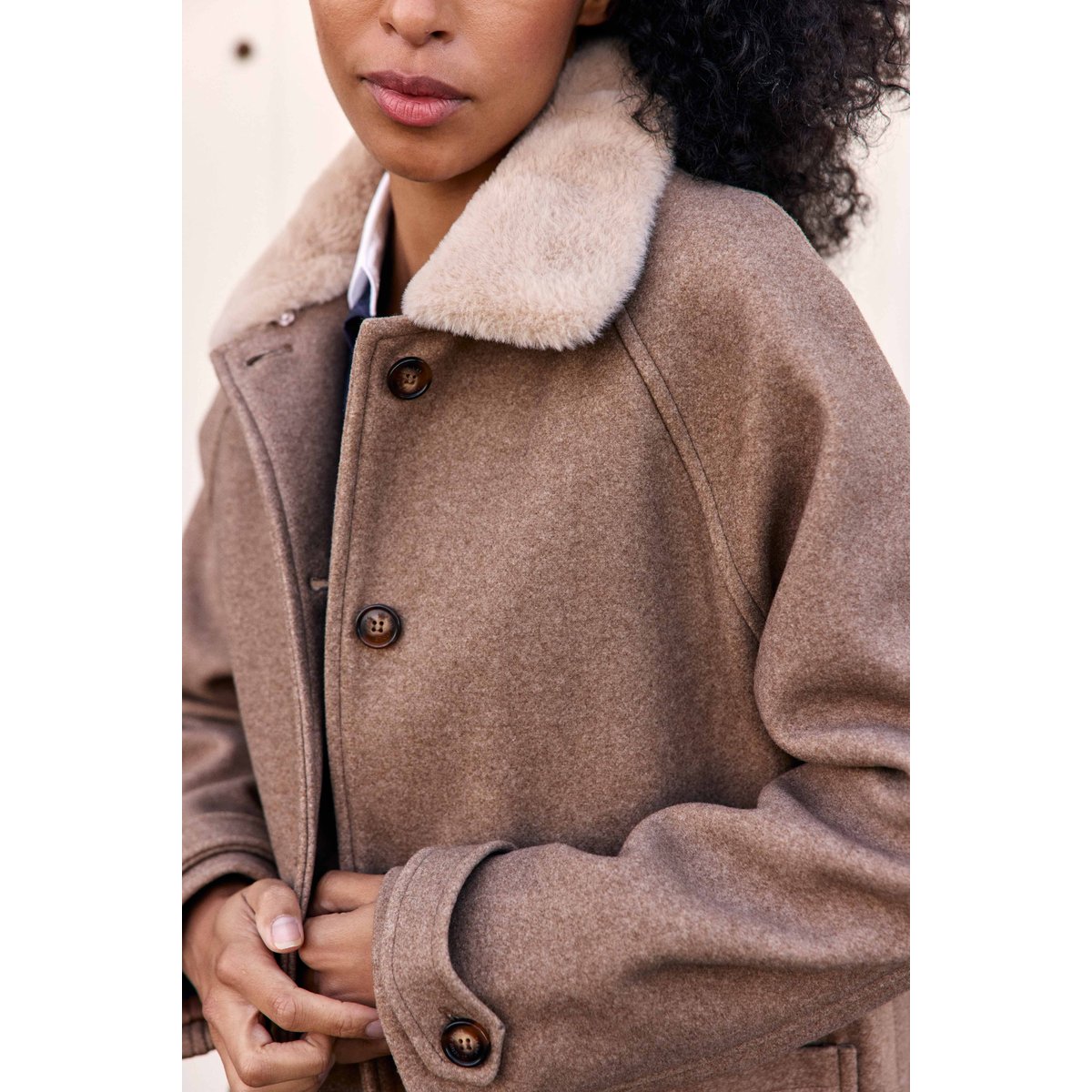 MANTEAU uni NATTIS 14-taupe, LA PETITE ETOILE