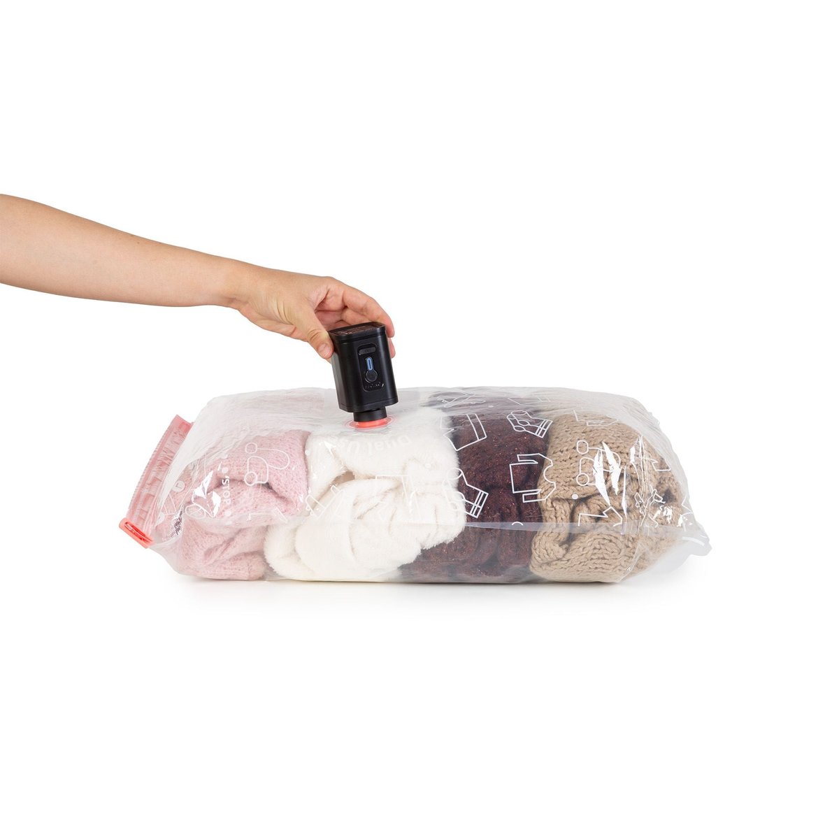 COMPACTOR - Lot 6 sacs rangement sous vide + pompe électrique - 40 x 0 x H.60 cm - couleur unique, COMPACTOR