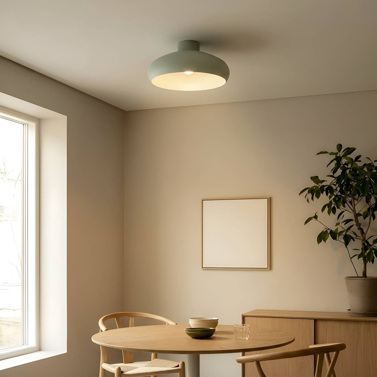 Plafonnier en métal moderne, Elover vert clair, LINDBY