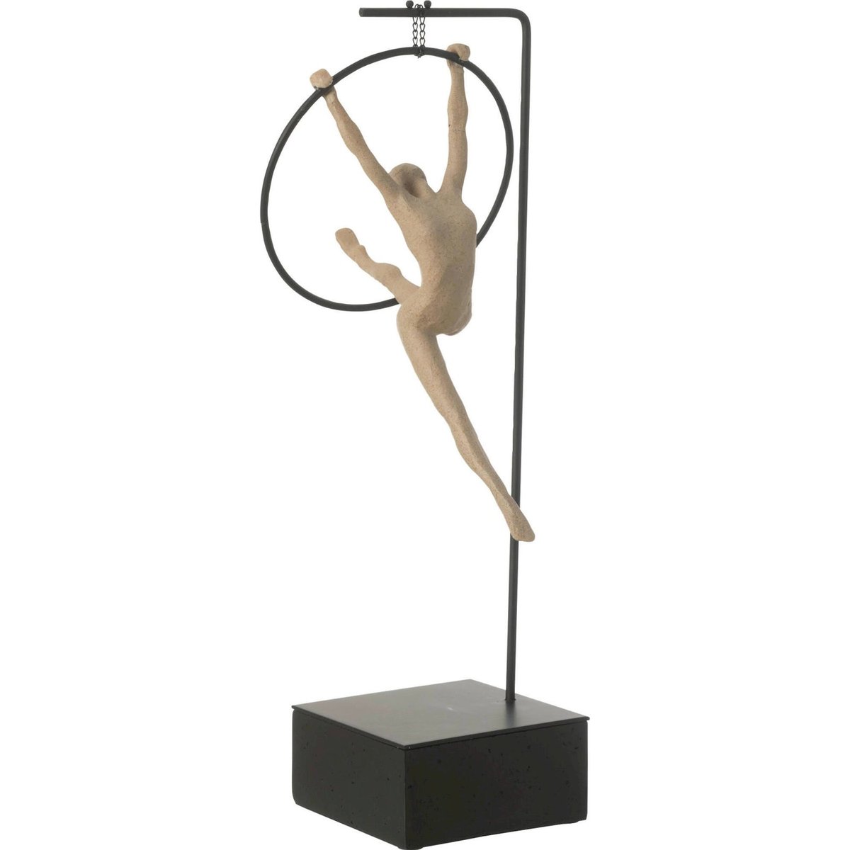 Figurine gymnaste au cerceau beige et noir, RECOLLECTION