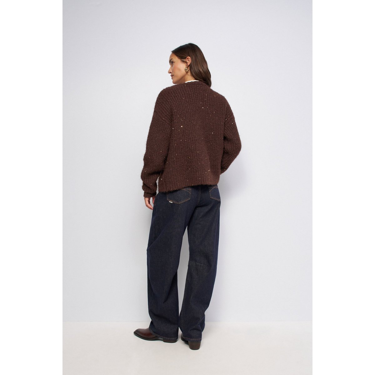 CARDIGAN À PAILLETTES marron, SALSA JEANS