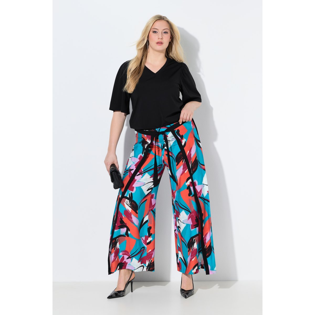 Pantalon Rose esprit portefeuille aqua turquoise, ULLA POPKEN