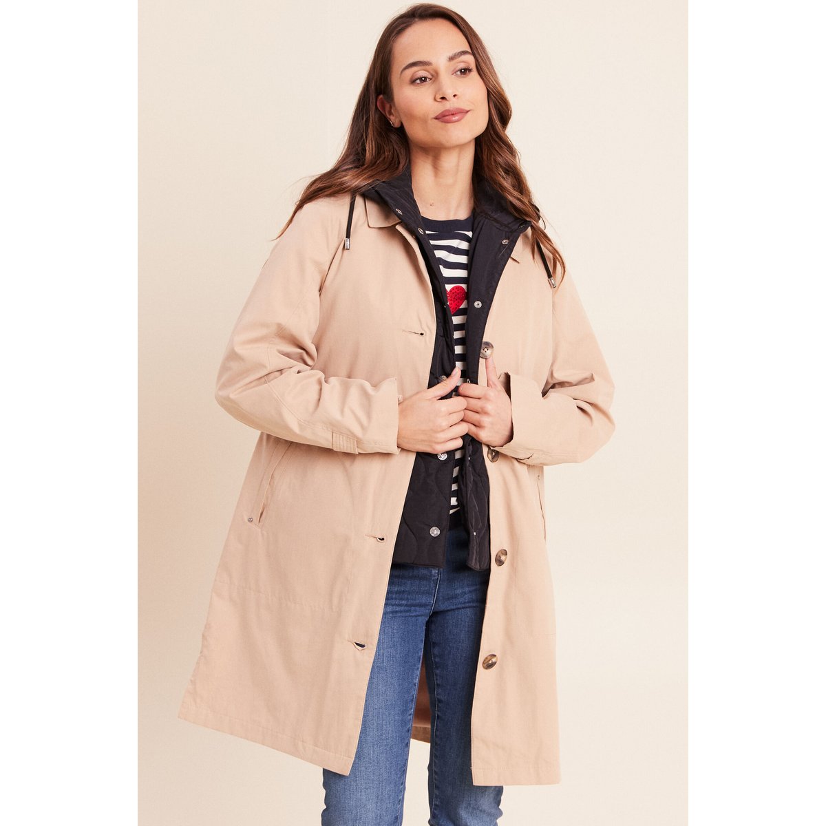 Trench doublé satiné beige, BREAL