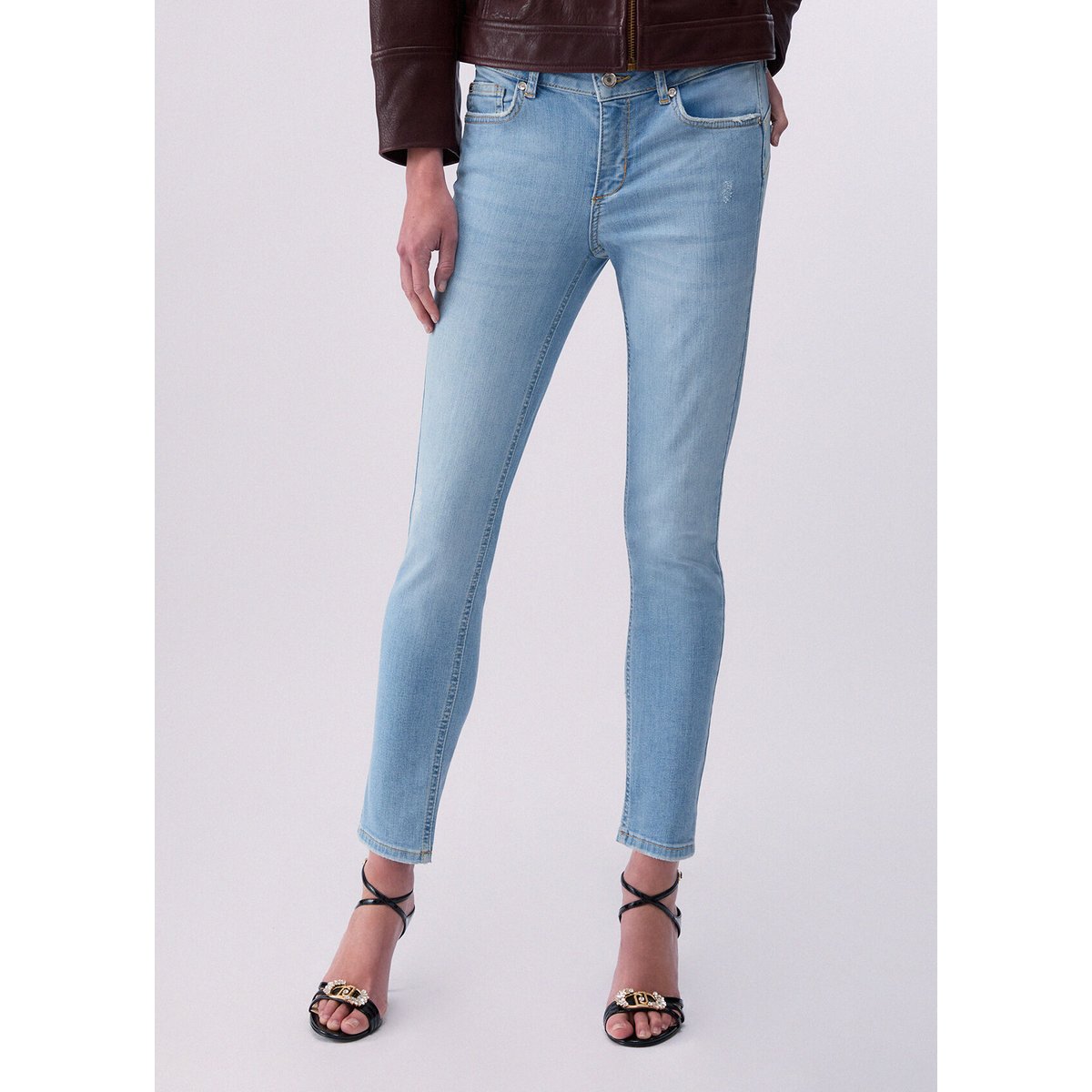Jean skinny cropped denim bleu foncé, LIU JO