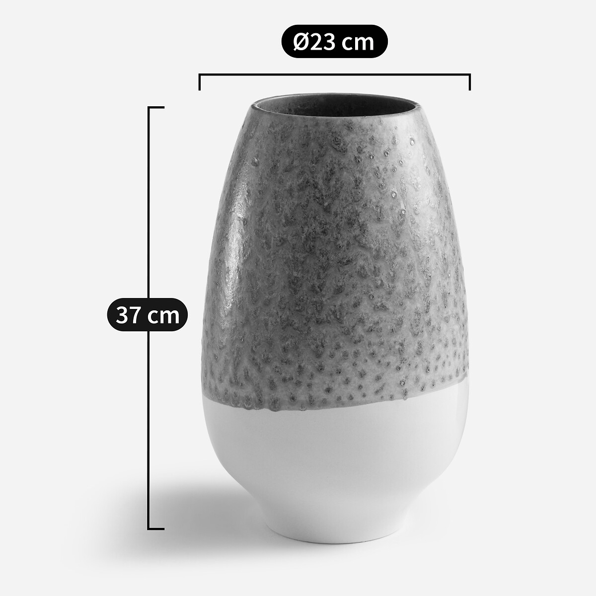 Zweifarbige Vase DOLO aus glasiertem Steingut türkis/ecru, AM.PM
