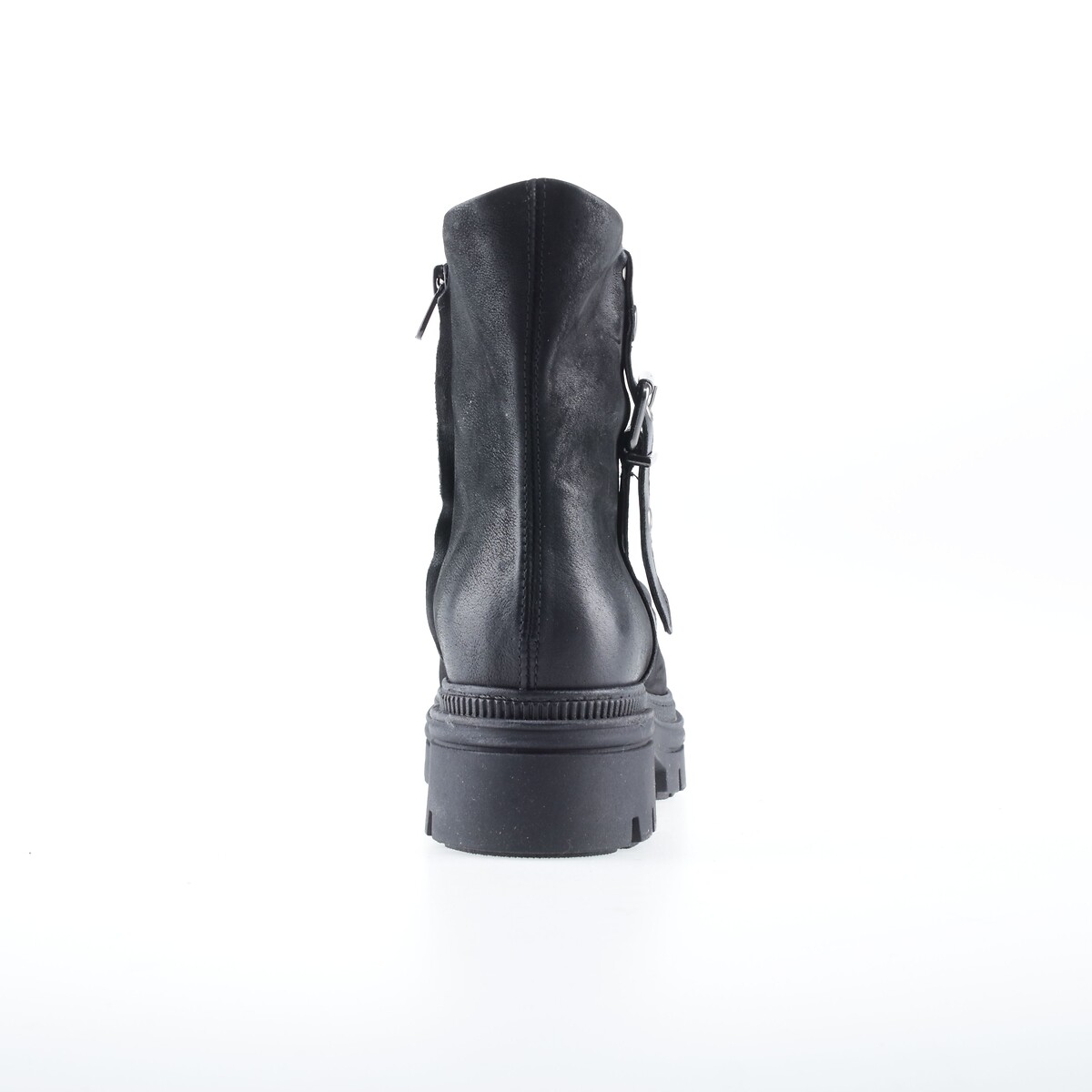 Botas de cuero engrasado negro, MJUS